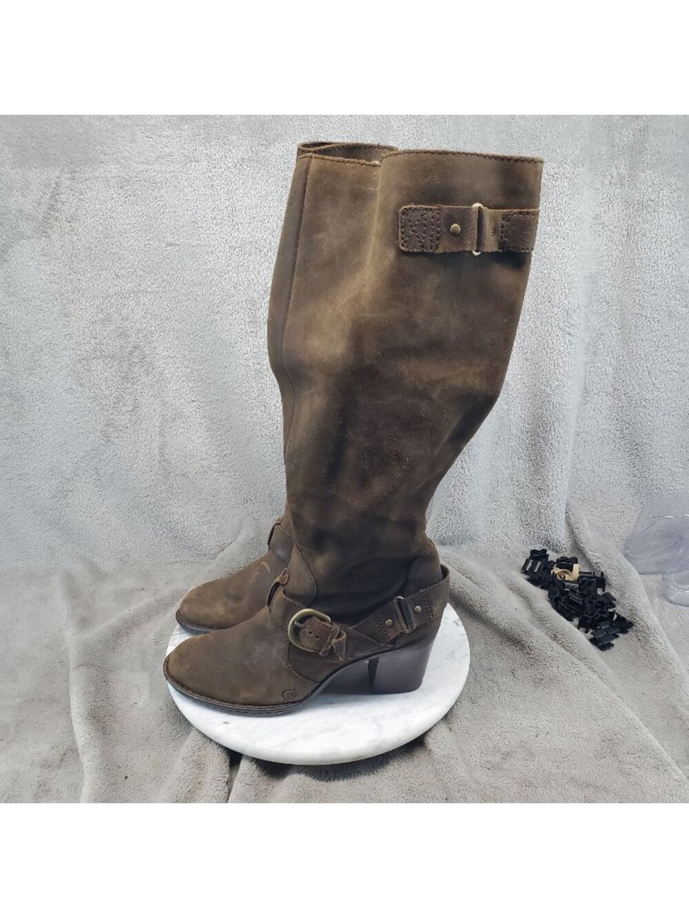 Born Shoes Womens Size 8 M/W Brown Leather Natasha Barnwood OTK Boots *Read*